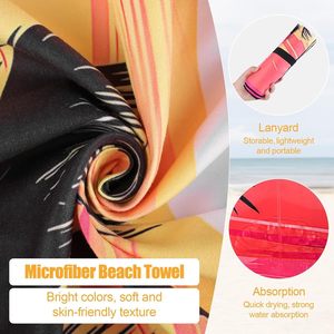 Telo da mare in microfibra Double face rosa tramonto ad asciugatura rapida e morbido assorbente senza sabbia per nuotare con un Design sottile al mare - Product Image 3