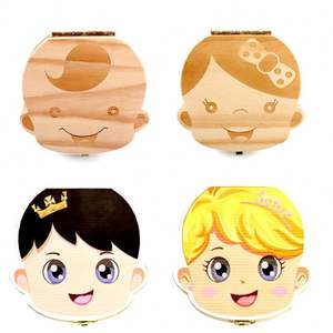 <b>Baby</b> Tooth Fairy Storage <b>Box</b> Organizer for Boys & Girls-Wooden Kids Keepsake Holder with Childhood <b>Memory</b> Collection - Product Image 2