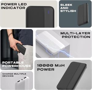 Petite batterie externe à charge rapide 10000mAh Haute capacité Chargeur de batterie externe 2 ports USB Micro USB-C Affichage LED Batterie polymère au lithium Modèle - Product Image 4