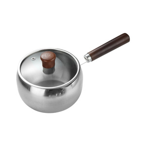 Stainless Steel Milk Pot With Wooden Handle 1.5L Uncoated For Baby Food And Household Cooking - Product Image 5