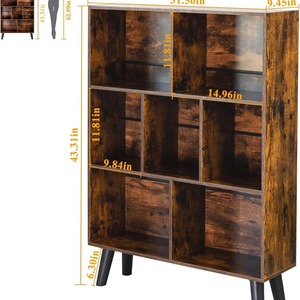 Wooden bookshelf <b>storage</b> rack, multi-tiered open shelving, study/office bookcase, multi-tiered <b>file</b> organizer. - Product Image 1