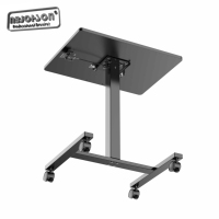 NBJOHSON Slim Mobile Gas Spring Overbed Table réglable pour ordinateur portable Stand Lifting Desk Pneumatic Desk with 15mm Hidden Wheels