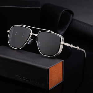 Gafas de Sol Cuadradas para Hombre ZS-98253, UV400, Marco de PC, Lentes Azules, Empaque en Caja, Estilo Punk, Diseño Retro - Product Image 4