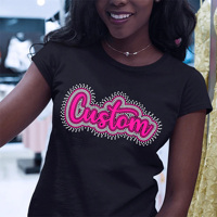 Transferts thermocollants personnalisés en strass pour vêtements, design cristal scintillant