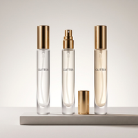 Flacon de parfum miniature transparent en verre de 10 ml, très vendu, vide, portable, avec atomiseur pour usage cosmétique