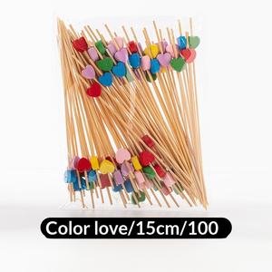 Brochetas de Bambú Premium de 15 cm para Fruta, Barbacoa, Pollo, Té <span class=keywords><strong>con</strong></span> Leche, Decoración de Sándwiches - Product Image 6