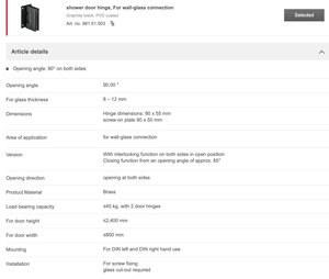 <span class=keywords><strong>บานพับ</strong></span>ฮาเฟเล่สำหรับเชื่อมต่อ<span class=keywords><strong>กระจก</strong></span>ติดผนัง <span class=keywords><strong>บานพับ</strong></span>ชุบโครเมียมขัดเงา - Product Image 6