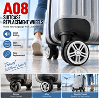 Kit de réparation de roulettes de bagages A08, ensemble complet de remplacement de roulettes de valise avec pack de vis et tournevis