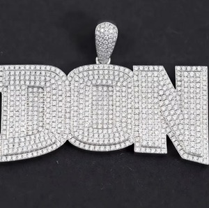 Don Letter Pendant 925 Silver Moissanite Round Brilliant Cut Micro <b>Insert</b> Hiphop Style Unisex Everyday Wear Pendant <b>for</b> Mens - Product Image 3