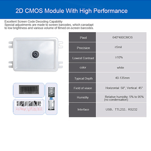 Module de lecteur de code QR intégré EDOO MF27-23Z 1D 2D USB RS232 avec déclenchement automatique, lecteur de codes-barres et lecteur RFID pour kiosque et distributeur automatique - Product Image 2