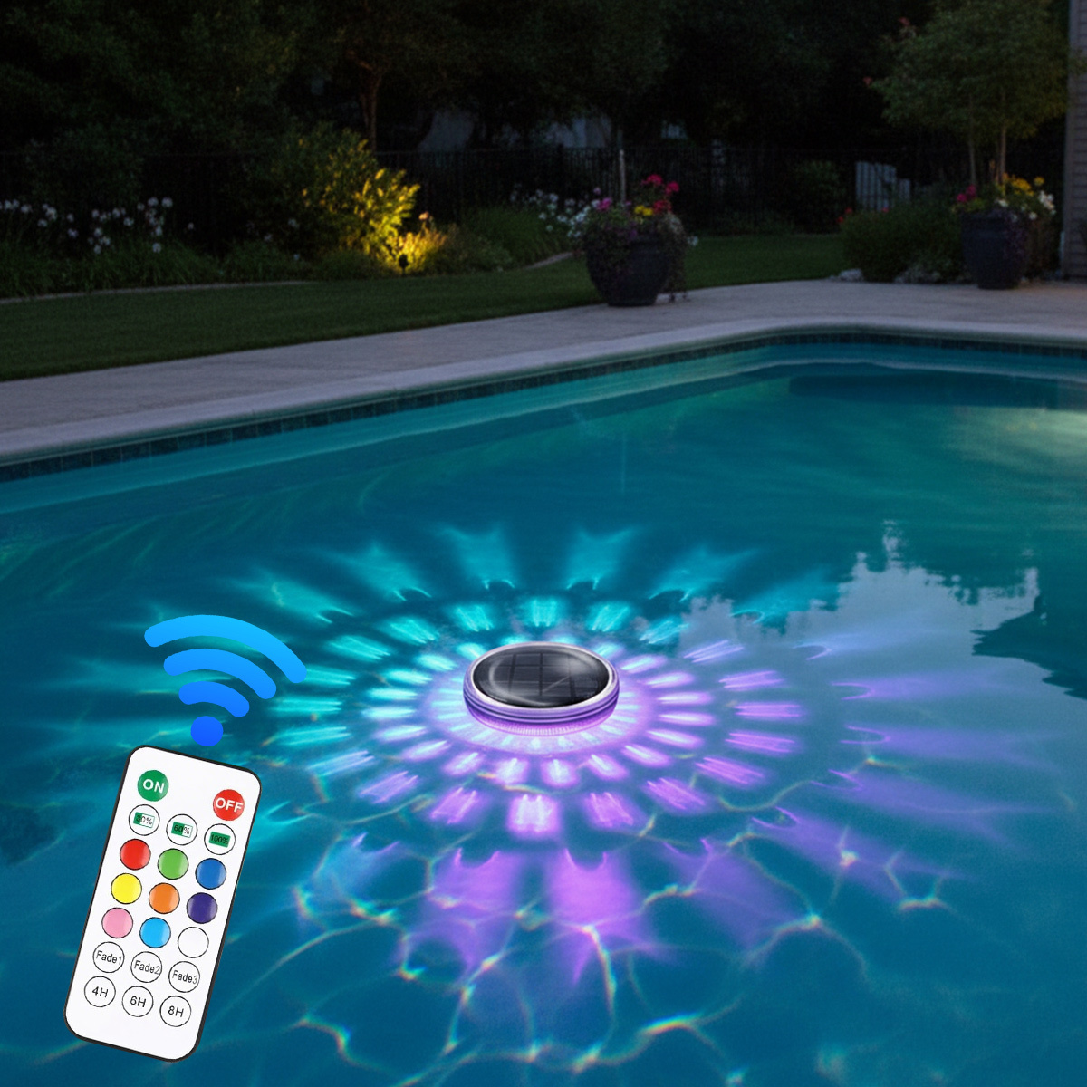 Solar Floating LED Pool Light IP67 Waterproof Plastic RGB Color Changing Outdoor Garden Pond Decor Lamp