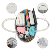 Organizador de Pañales de Algodón con Asas Portátiles, Bolsa de Almacenamiento Multifuncional Personalizable, Organizador Grande para Pañales de Bebé, Artículos Esenciales para Bebés