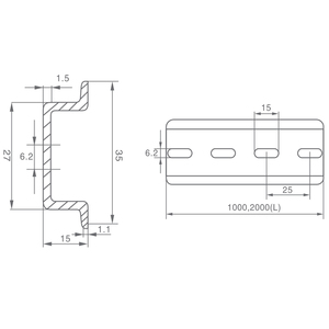 Bán Nóng Tiêu Chuẩn 35 Mét Nặng Đường Sắt Thép Không Gỉ Din Gắn Đường Sắt - Product Image 4