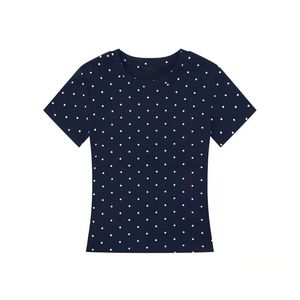 RUICHI T-shirt femme 230GSM à pois, coupe ajustée, manches courtes, col rond, élégant et décontracté - Product Image 4