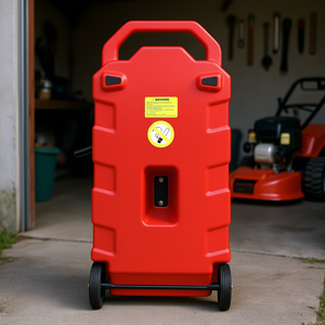 Bidon à carburant portable de 16 gallons avec pompe manuelle et roues en caoutchouc pour le stockage et le transport d'essence - Product Image 2