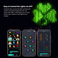 Guirlande lumineuse intelligente RGB 3W, sans fil, contrôle par application Bluetooth, lampe décorative de vacances, motif de couleur DIY, lumières suspendues pour paysage