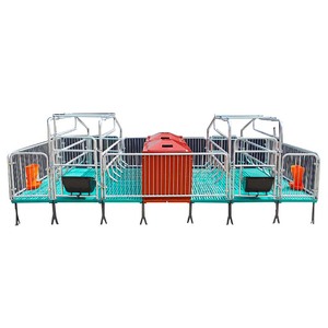 Động vật giường sinh trang trại nâng cao thiết bị gang lợn bút gieo farrowing Crate để bán lợn lồng với lợn sản khoa bảng - Product Image 1