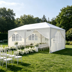 Tente hexagonale/diamantée à piquets en tube, en PVC, avec structure en acier, imperméable (3000 mm), résistante aux UV, ignifuge, pour mariages, utilisable en toutes saisons - Product Image 4