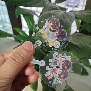 Custom plastic transparent Kpop Mini fans and Cute Hand fan with Hand Holder Transparent hand fan custom printed