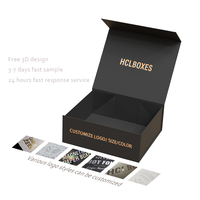 Boîtes cadeaux noires avec logo personnalisé avec gaufrage mat stratification papier rigide rigide pliage magnétique style d'emballage manipulation d'impression
