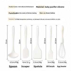 Mini spatule en silicone pour aliments pour bébés, ustensiles de cuisine antiadhésifs résistants à la chaleur pour la cuisson quotidienne à la maison - Product Image 5