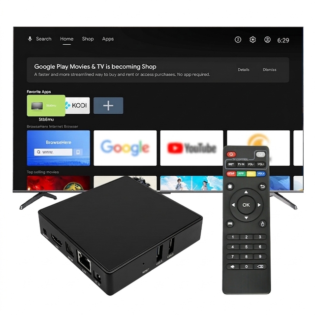 Canzone Factory Supply Android 11 4K Smart Rockchip Linux TV Box 4GB RAM 32GB ROM Dual Band WiFi Quad Core Mali-G52 GPU 12-Month