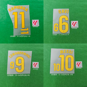 Pegatina Termoadhesiva con Nombre y Número <span class=keywords><strong>de</strong></span> Fútbol para Niños, Equipación Local del <span class=keywords><strong>Barcelona</strong></span> 25-26, La Liga, Font B - Product Image 4