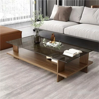Table basse compacte pour le thé et le café, design nordique moderne, verre trempé transparent, rangement durable, meubles de salon pour la maison