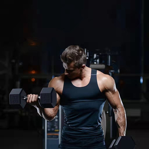 Proiron 5-50lb thể dục thiết bị xây dựng cơ thể lục giác đen chrome cao su tráng quả tạ - Product Image 4