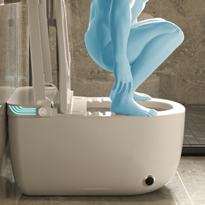 2025 conception japonaise toilette intelligente multifonction télécommande salle de bain ensemble en céramique allongé bol siège chauffage s-trap coulé - Product Image 4