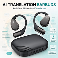 Écouteurs sans fil OWS à crochet d'oreille avec traduction IA, haute fidélité, étanches IPX4, suppression du bruit pour les trajets quotidiens et les voyages