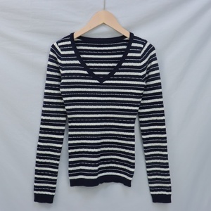 Maglione Personalizzato da Donna, Semplice Maglia a Righe Primaverile Casual con Scollo a V - Product Image 3
