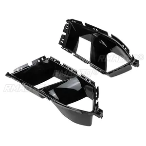 Pour BMW G80 M3 G82 G83 M4 2021-2024, Grille de ventilation du pare-chocs avant, 2 pièces, Garniture de grille, Cache de phare antibrouillard, Aspect fibre de carbone, Noir brillant - Product Image 3