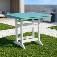 Table de bistrot carrée moderne de haute qualité en HDPE pour l'extérieur, résistante aux UV, durable, idéale pour les restaurants, les hôtels et les terrasses