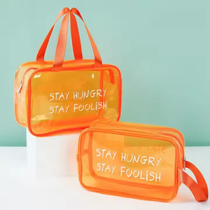 Sac de Cosmétiques Transparent en PVC Holographique avec Impression Sérigraphique de Logo Personnalisé, Grande Capacité, Étanche, Pochette de Maquillage - Product Image 2