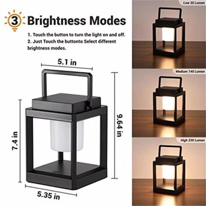 Lampe solaire Larten, étanche IP44, LED, température de couleur 3500K, lampe décorative de camping, 3 modes de fonctionnement pour jardin, cour - Product Image 3