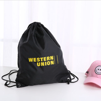 Sac à dos personnalisé en polyester avec cordon de serrage, sac de sport en tissu avec logo imprimé