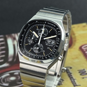 Hruodland 2025 New F022 Retro Quartz <b>Chronograph</b> Men Watches Sapphire Glass Blue Black Stainless Steel Fashion Dress Wristwatch - Product Image 3