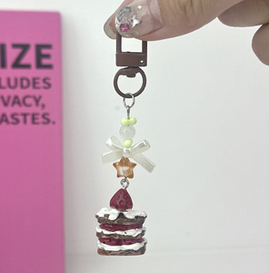 Porte-clés Pendentif Gâteau aux Fraises, Breloque <span class=keywords><strong>de</strong></span> Téléphone, Pendentif pour Femme - Product Image 4