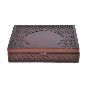 KSA 제다 시즌 레이저 컷 날짜 MDF 나무 포장 상자 이슬람 선물을위한 멋진 아랍어 초콜릿 선물 과자 상자
