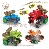Voiture de course militaire à tirer en arrière en forme de dinosaure, jouet éducatif en plastique de haute qualité pour enfants, véhicules de dessin animé