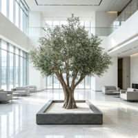 Arbre d'olivier artificiel en fibre de verre sur mesure de 2m, 3m, 4m, 10ft, 12ft, 13ft pour la décoration de restaurants, bureaux, hôtels et halls d'accueil