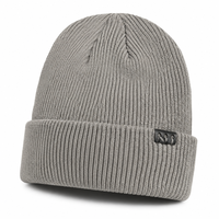 Bonnet en tricot côtelé avec logo métallique, revers pliable, chaud et extensible, pour l'hiver, usage quotidien en extérieur, personnalisable