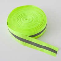 En stock, vente en gros, ruban réfléchissant en polyester haute luminosité, bandes vertes fluorescentes pour sacs, 1/2/2,5/3/4/5 cm