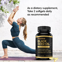 Minyak Habbatussauda Aeglewell Kapsul Minyak Jintan Hitam Cold Pressed Softgels Suplemen untuk Kesehatan, Rambut & Kulit