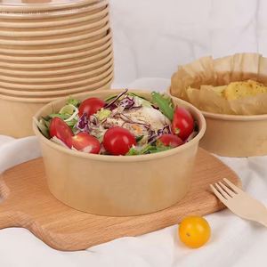 Eco-Friendly Kraft Paper Salad Bowl for Supermarket Takeaway Food Packaging Offset Printing Surface - Product Image 6