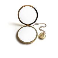 Miroir de maquillage personnalisé compact et floral avec logo de poche pliable