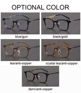 NPM-111 haut de gamme diamant carré acétate lunettes cadre à la mode solide visage nu artefacts pour lunettes haute Prescription - Product Image 3