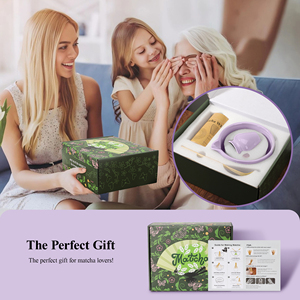 Juego de Té Matcha Japonés Tradicional de 4 Piezas, Tazón de Cerámica con Diseño de Mariposa, Batidor de PP, Porcelana, Ceremonia, Tazón Morado - Product Image 5