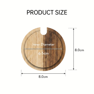 Vietnam WeWood U-Shaped Cutout Wood Jar Lid Ball Handle Spice Caddy Cover Dustproof Round Salt Cellar Top Kitchen Crock <b>Cap</b> - Product Image 4